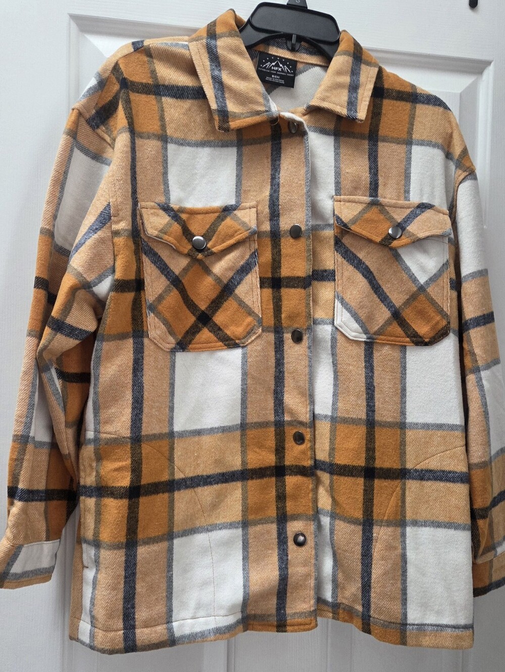 HFX Women's Cozy Oversized Shacket Button-Up Shirt Jacket — Size Small